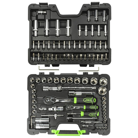 Valigetta portautensili con 94 pezzi (bussole esagonali) - finit. crom.