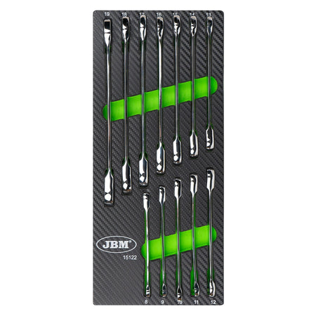 Set di 12 chiavi a cricchetto in vassoio in carbonio eva