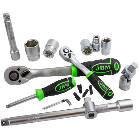 Valigetta portautensili da 108 pezzi con bussole esagonali satinate