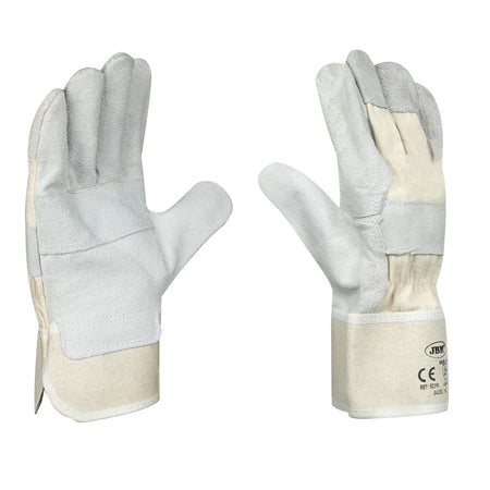 Guanti in pelle e tela