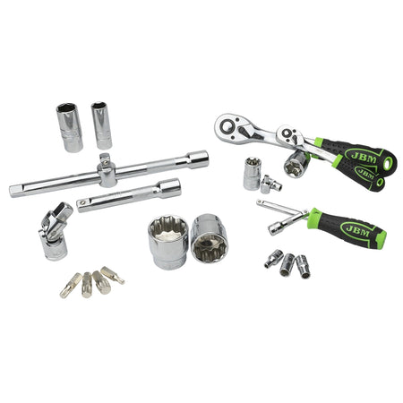 Valigetta portautensili con 113 pezzi bussole poligonali - finitura cromata