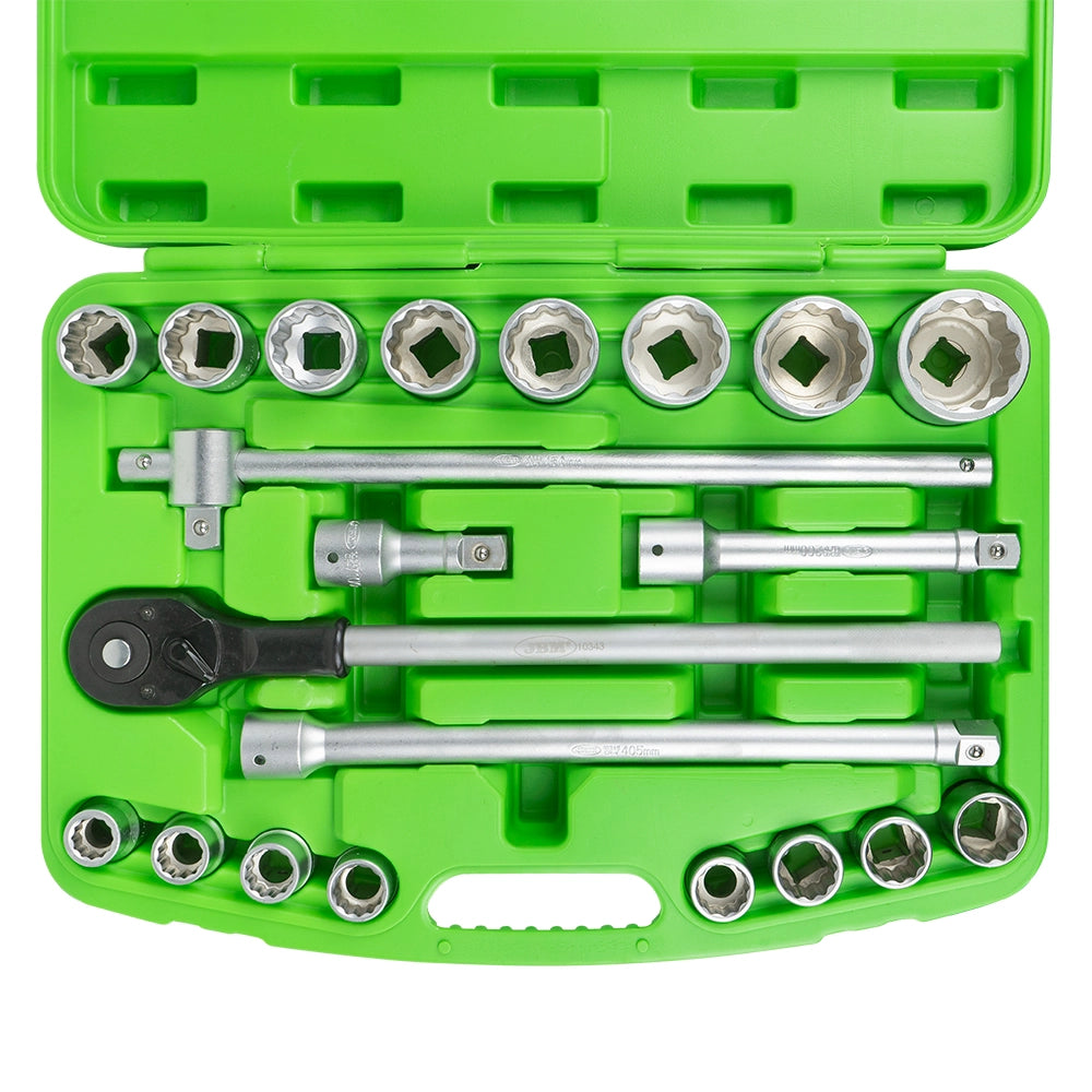 Valigetta plastica portautensili 3/4" con 21 pezzi bussole poligonali