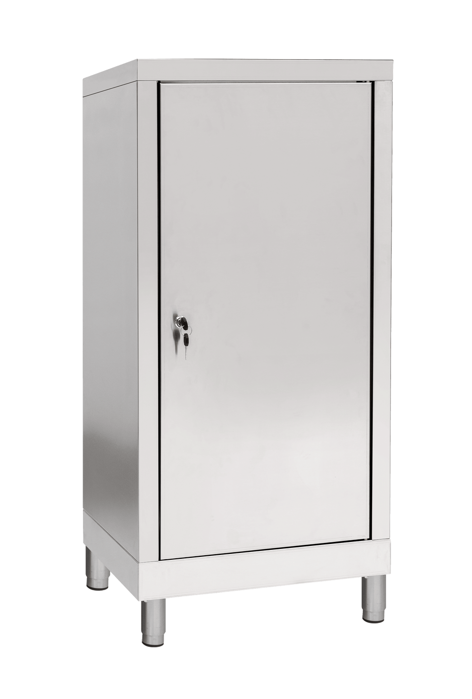 Niedriger Lagerschrank aus Edelstahl mit 1 Tür