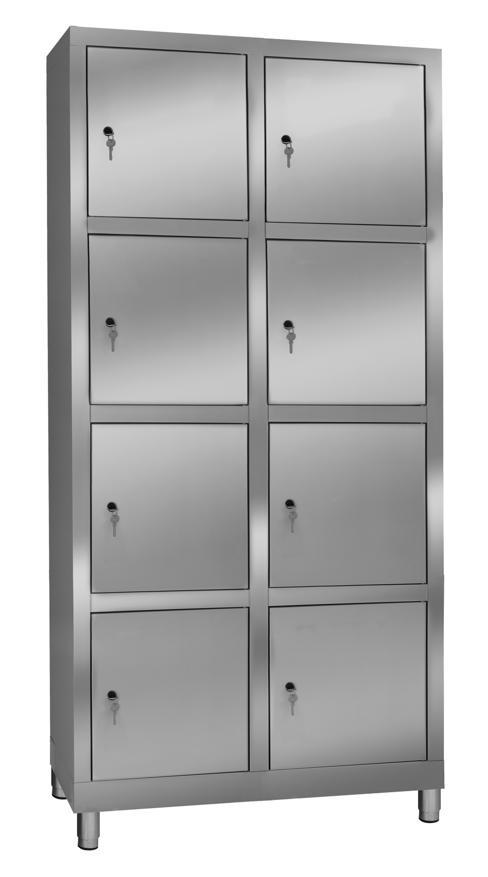 8-türiger Aktenschrank aus Edelstahl