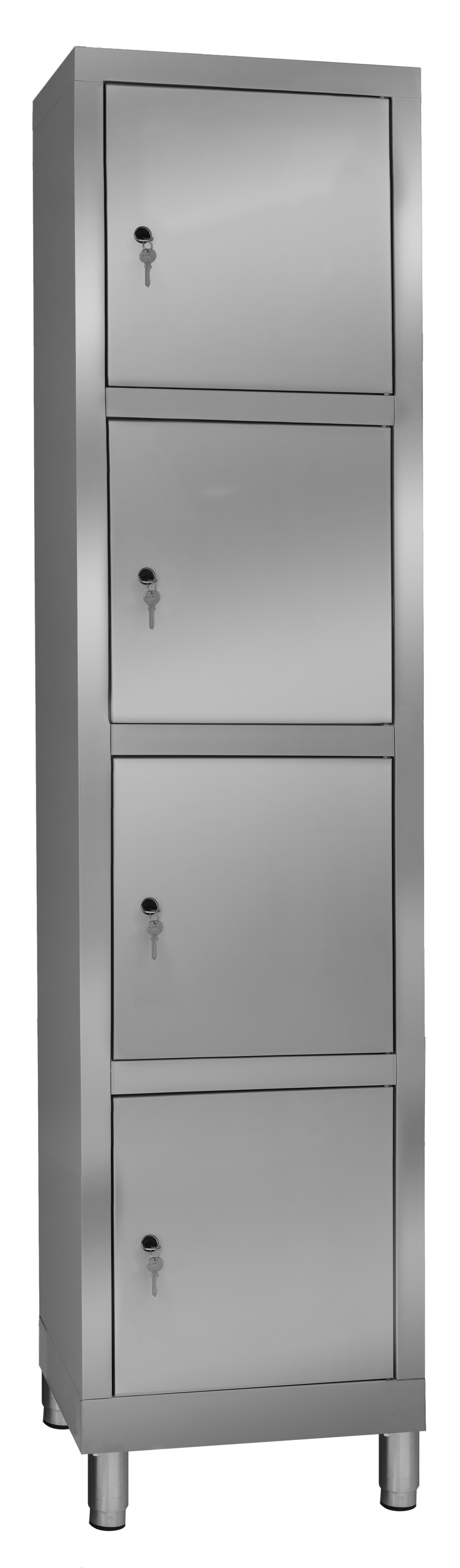 4-türiger Aktenschrank aus Edelstahl