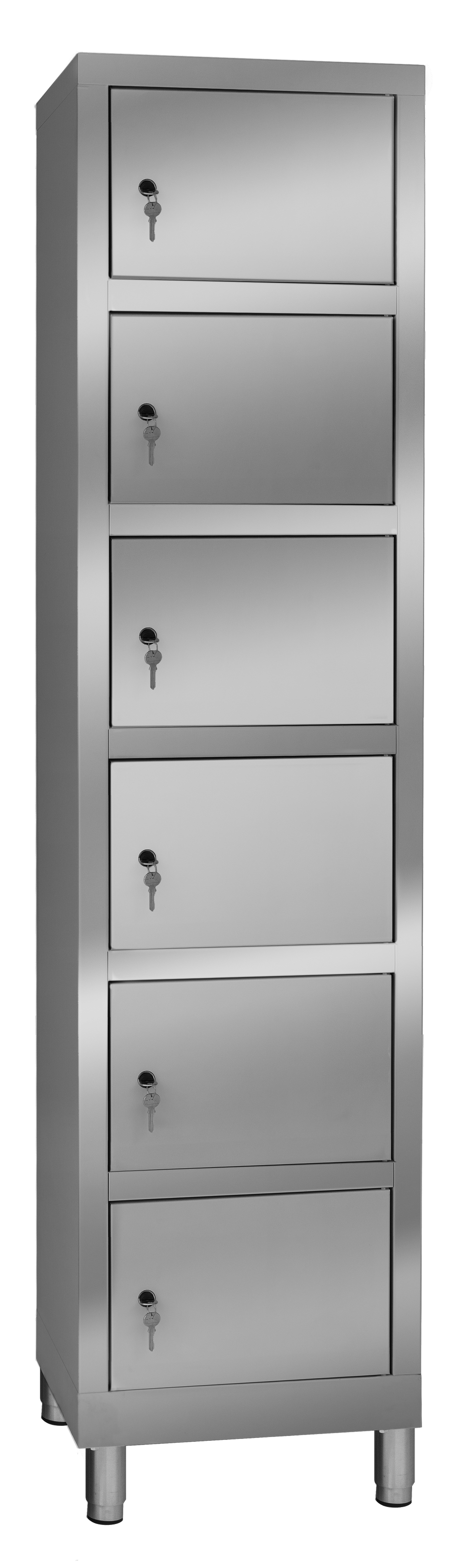 6-türiger Aktenschrank aus Edelstahl