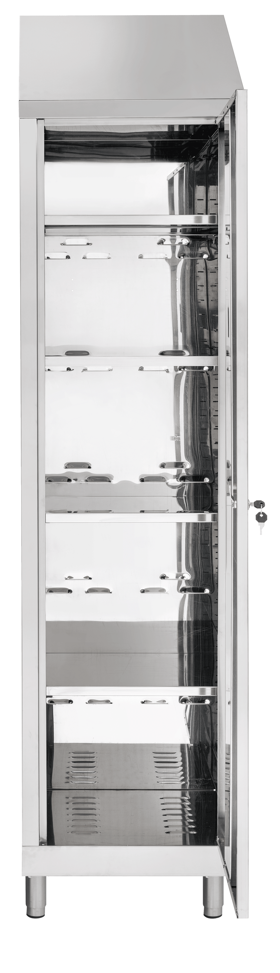 1-türiger Lagerschrank aus Edelstahl