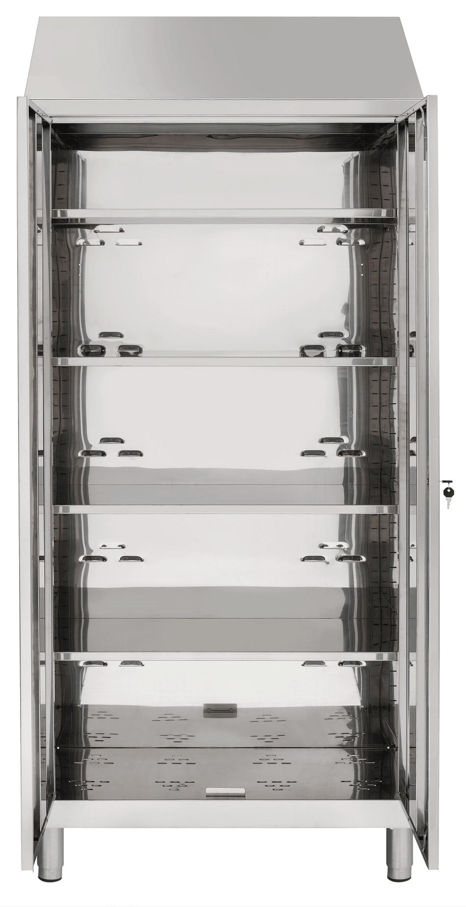 2-türiger Lagerschrank aus Edelstahl