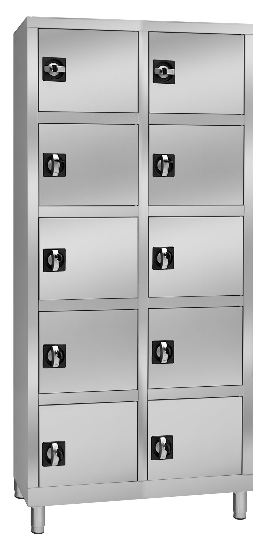 10-türiger Aktenschrank aus Edelstahl