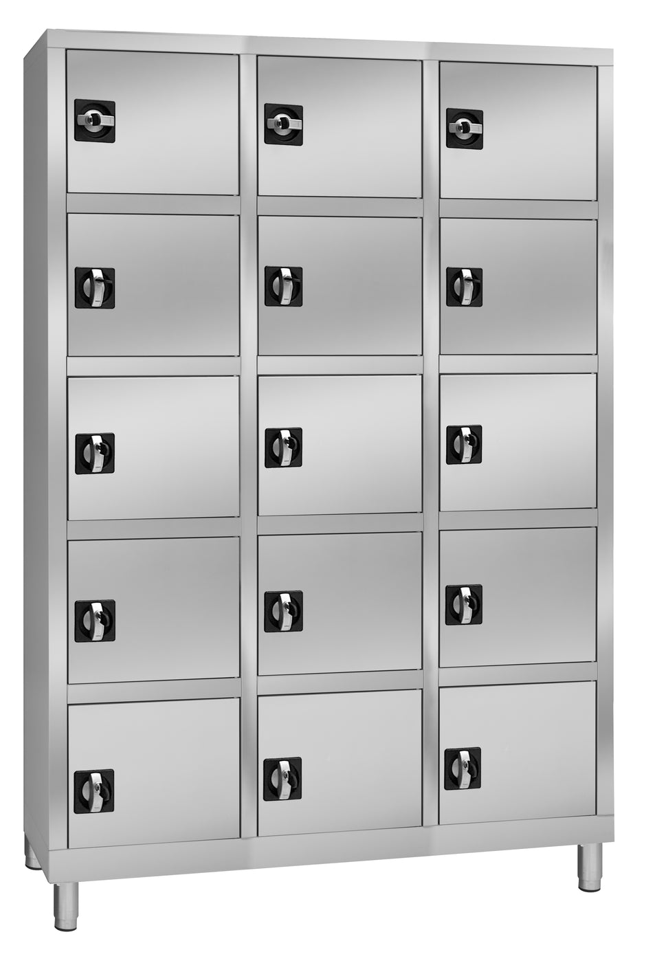 Aktenschrank aus Edelstahl mit 15 Türen