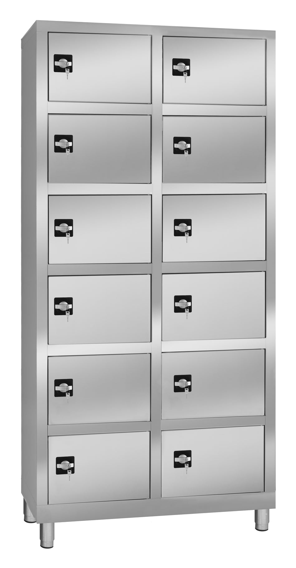 12-türiger Aktenschrank aus Edelstahl