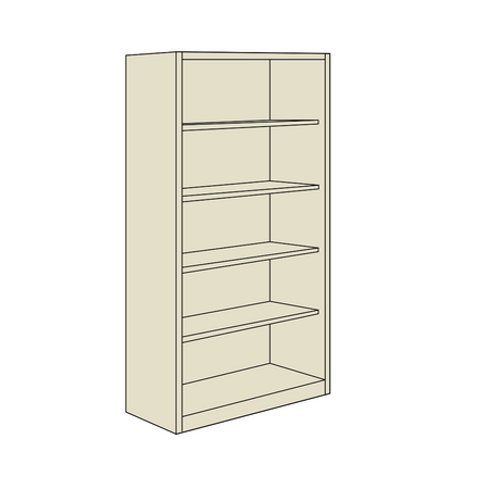 Armadio a giorno - 4 ripiani spostabili con bordi arrotondati (senza ante)