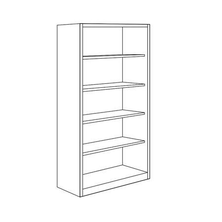 Armadio a giorno - 4 ripiani spostabili con bordi arrotondati (senza ante)