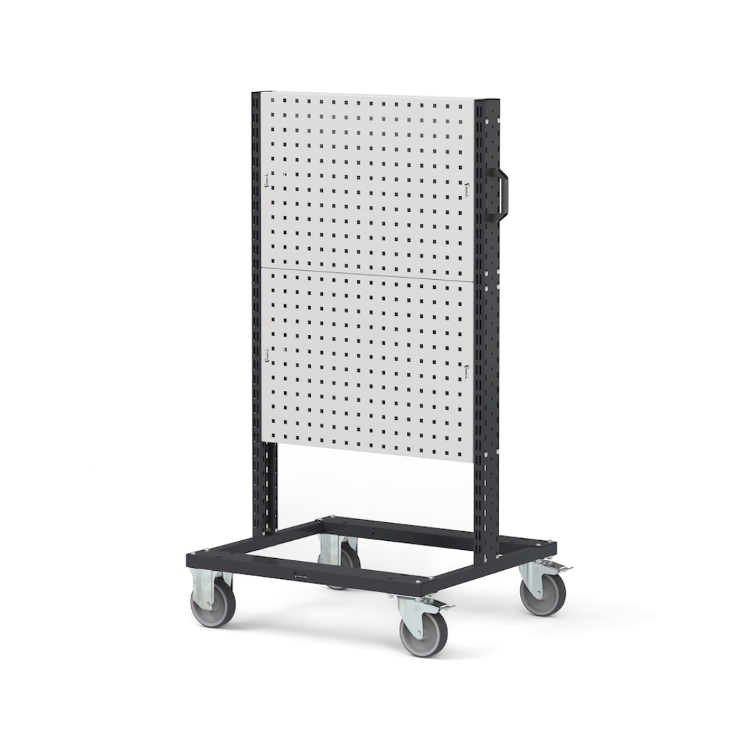 BINCART0704, Carrello con 4 pannelli forati per accessori e ganci