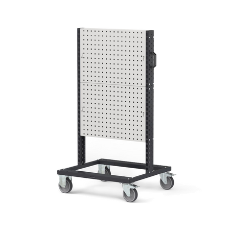 BINCART0704, Carrello con 4 pannelli forati per accessori e ganci