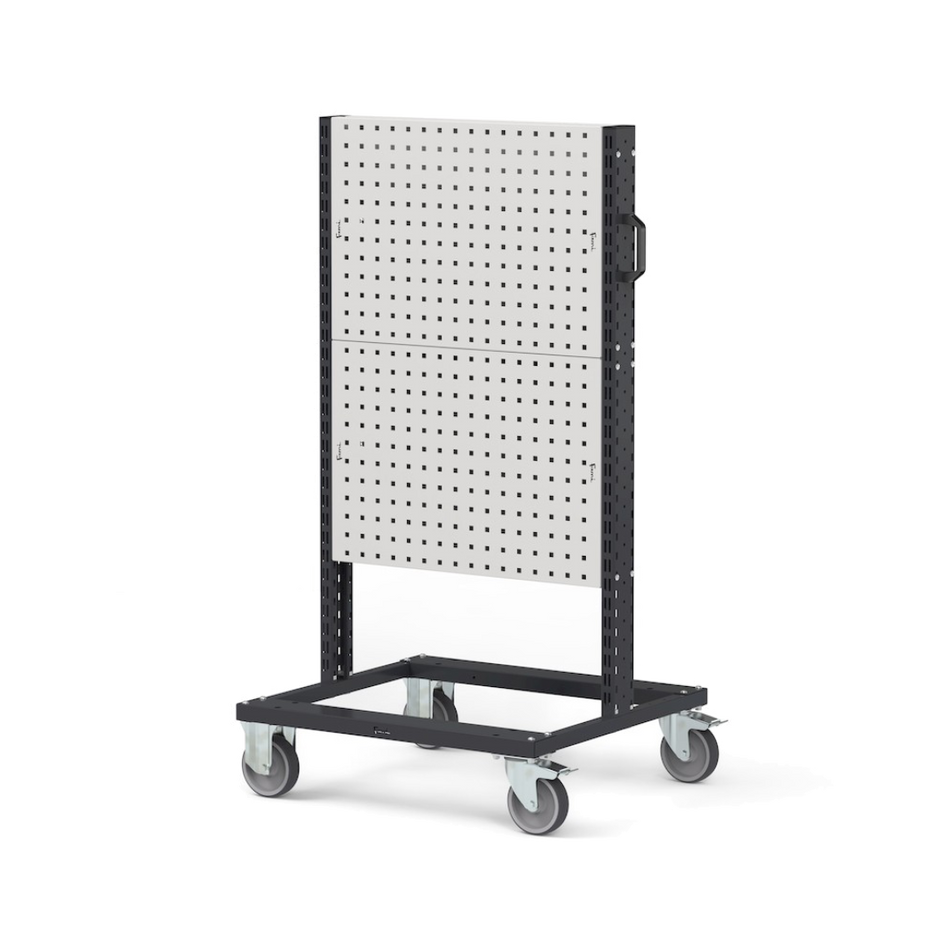 BINCART0704, Carrello con 4 pannelli forati per accessori e ganci