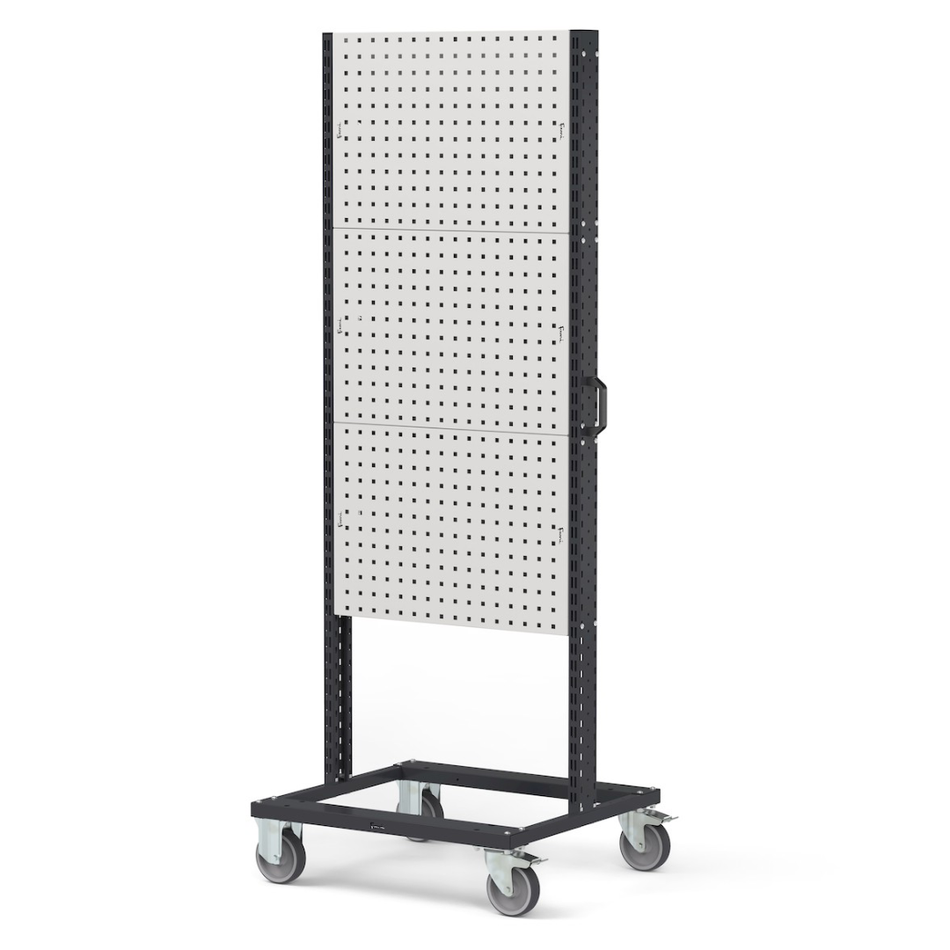 BINCART0705, Carrello con 6 pannelli forati per accessori e ganci