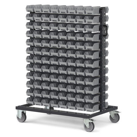 BINCART10, Carrello porta minuteria con 192 cassette a bocca di lupo