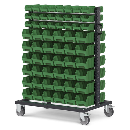 BINCART10, Carrello porta minuteria con 120 cassette a bocca di lupo