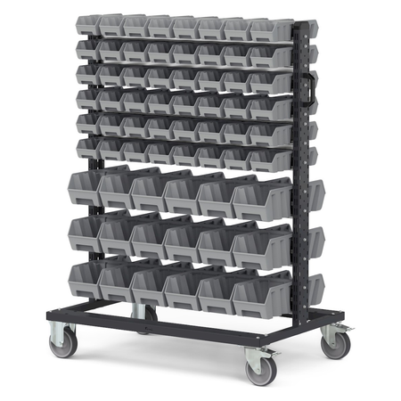 BINCART10, Carrello porta minuteria con 132 cassette a bocca di lupo