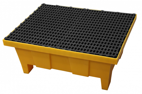 HDPE-Auffangwanne mit PP-Gitter und Gabelstaplerunterfahrbarkeit - 70 L Fassungsvermögen