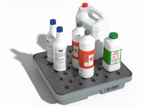 HDPE-Auffangbehälter mit Gitter - 10 L Fassungsvermögen