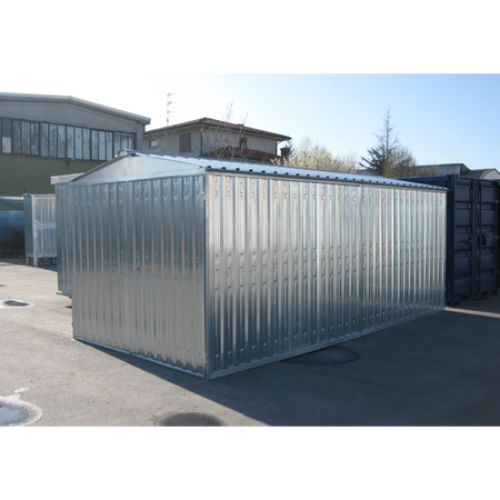 Box metallico in lamiera zincata con porta a due ante - mt 2,55x2,00h