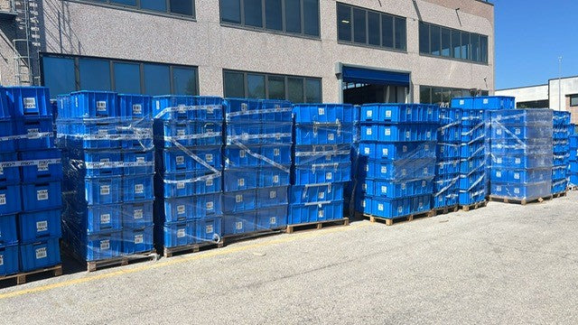 Used polypropylene container with reinforced bottom – 600x400x330 mm