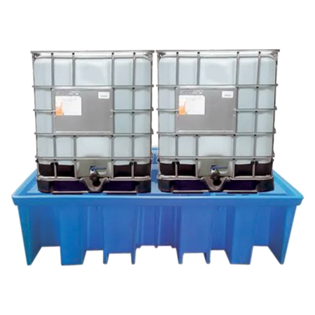 Vasca di raccolta a carico diretto per 2 cisternette IBC