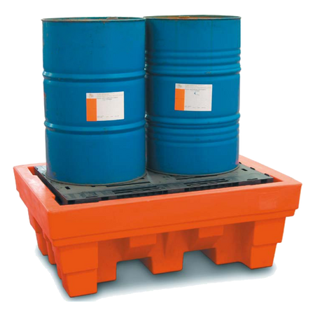 Vasca di raccolta in polietilene per 2 fusti da 200 LT