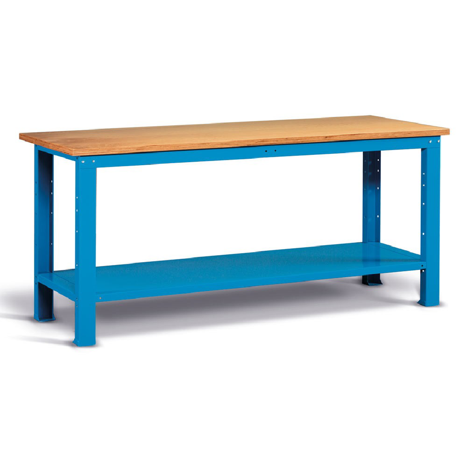 FBG02S2000F00, Banco da lavoro Work con piano in legno, L 2000mm
