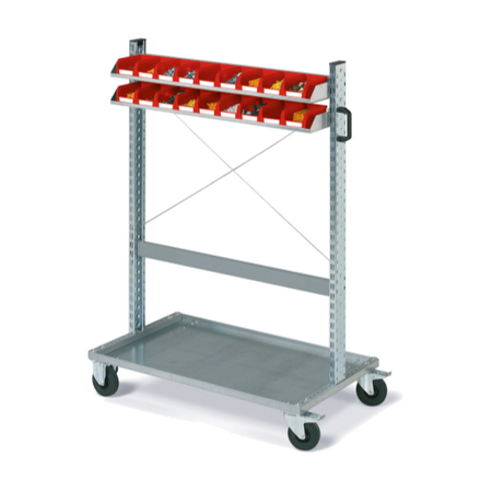 Carrello FOX con contenitori COMPAT mis. 1 Rossi