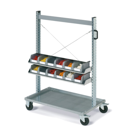 Carrello FOX con contenitori COMPAT mis. 2 grigi