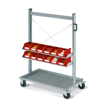 Carrello FOX con contenitori COMPAT mis. 2 rossi