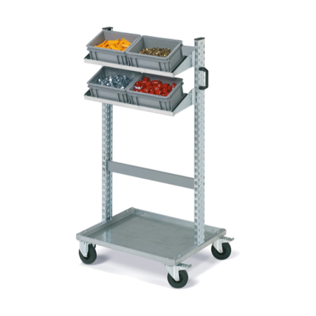 Carrello FOX con contenitori ATHENA dim. 300x200x170 grigi