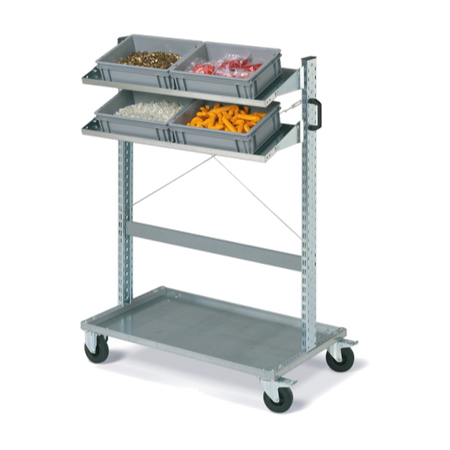 Carrello FOX con contenitori ATHENA dim. 300x200x170 grigi