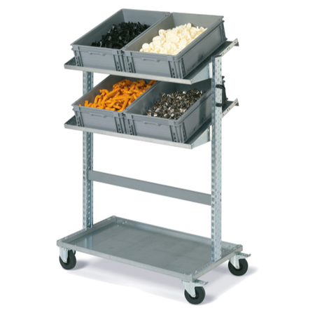 Carrello FOX con contenitori ATHENA dim. 600x400x220 grigi