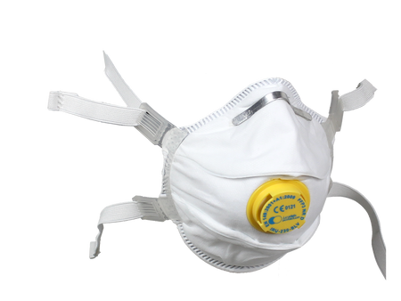 Mascherina a conchiglia con valvola FFP3 - IRU 230 SLV - confezione 5 pezzi