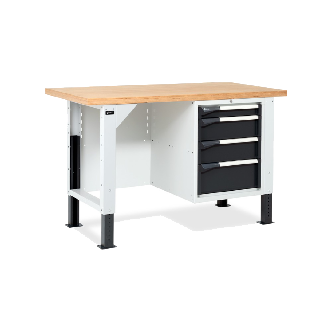 MASTERBR1506, Banco da lavoro con 1 armadio a cassetti con 4 cassetti