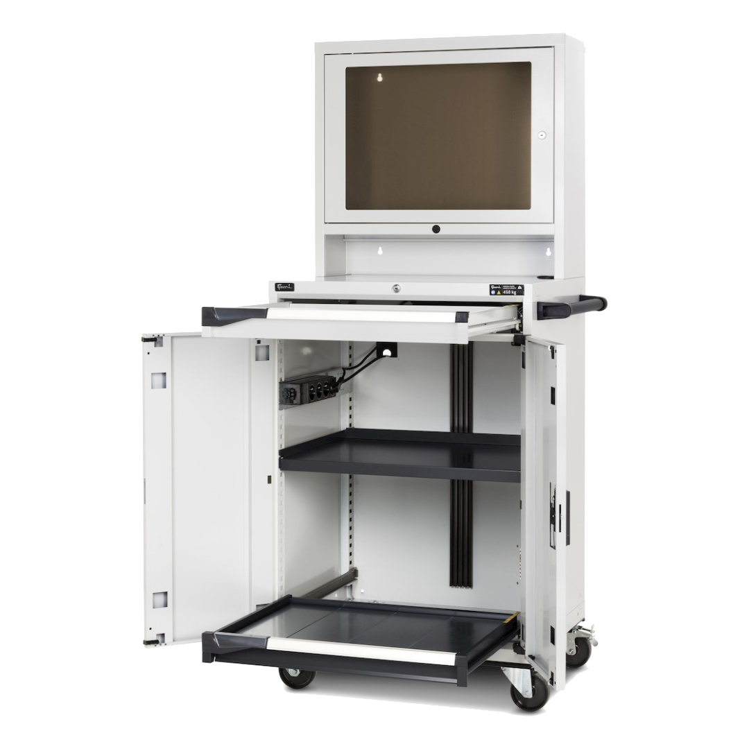 MASTERCS01, Armadio porta computer con modulo base e modulo porta con finestra in policarbonato