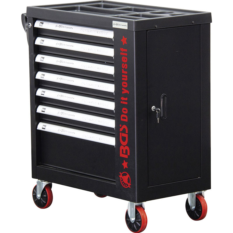 Carrello portautensili a 7 cassetti con armadietto laterale - 172 utensili