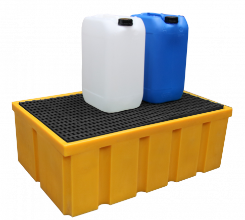 HDPE-Sammelbehälter mit PP-Gitter - Fassungsvermögen 200 L