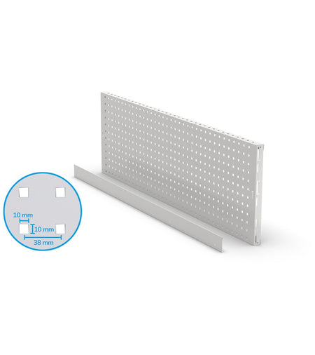 FBL763201, Pannello Forato Mensola con Bordo Fermacasse 1438x456x60mm