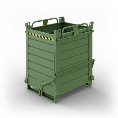 Contenitore in lamiera a fondello doppio apribile, capacità 800 Lt