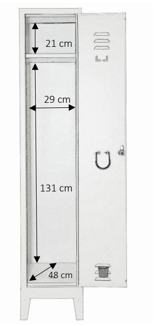Single-door steel locker - 50 cm deep