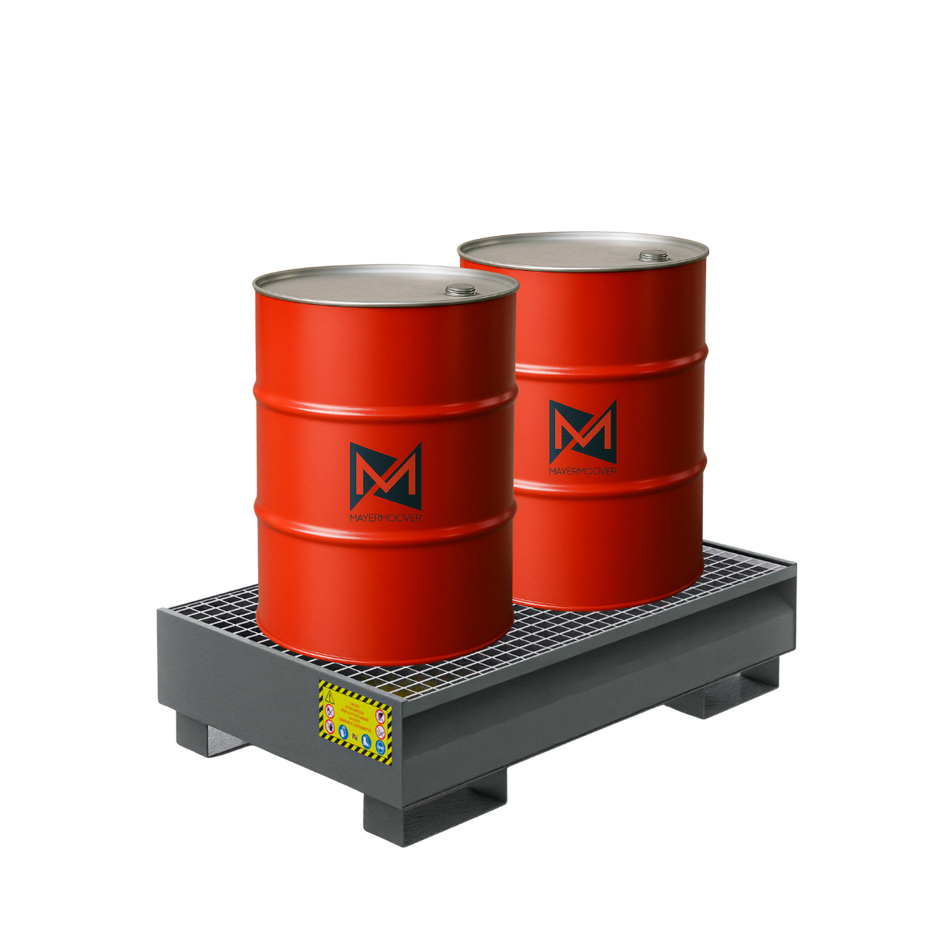 Auffangbehälter für 2 x 200 LT Fässer - RAL 7010