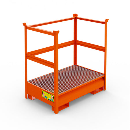 Vasca di raccolta in metallo sovrapponibile per 2 fusti da 200 LT