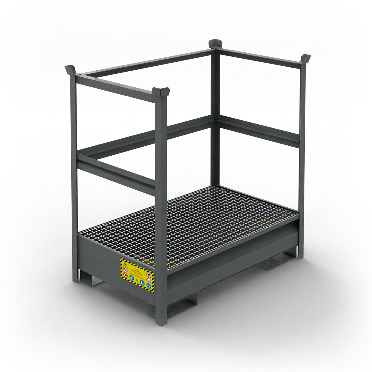 Vasca di raccolta in metallo sovrapponibile per 2 fusti da 200 LT