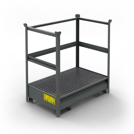 Vasca di raccolta in metallo sovrapponibile per 2 fusti da 200 LT