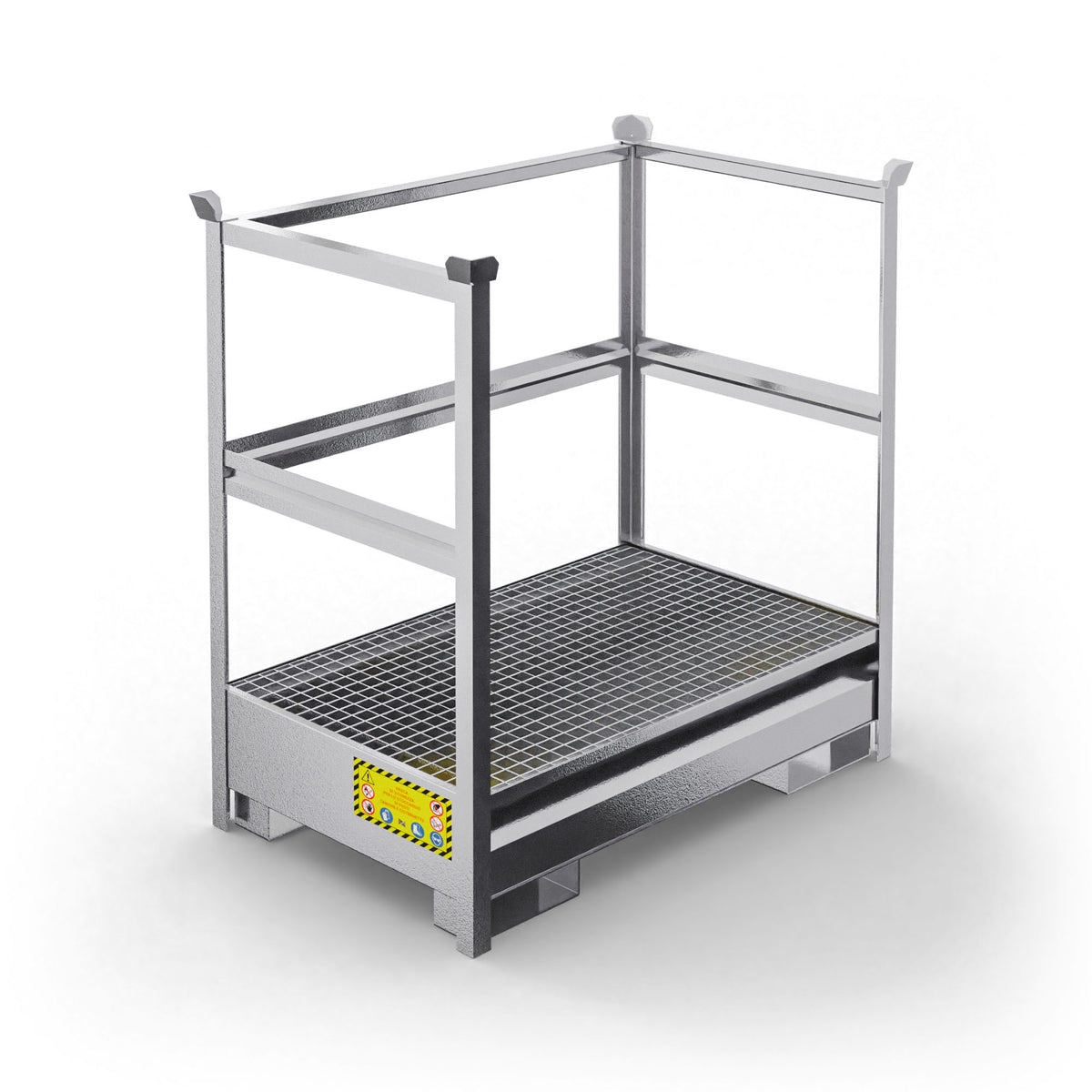 Vasca di raccolta in metallo sovrapponibile per 2 fusti da 200 LT